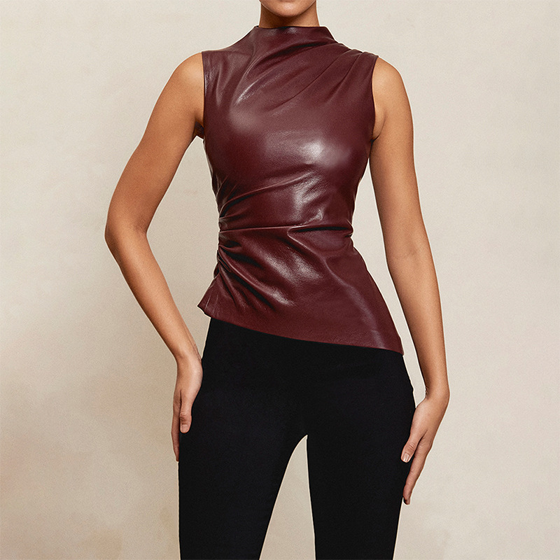Haut en PU Vintage : Chic et Moderne