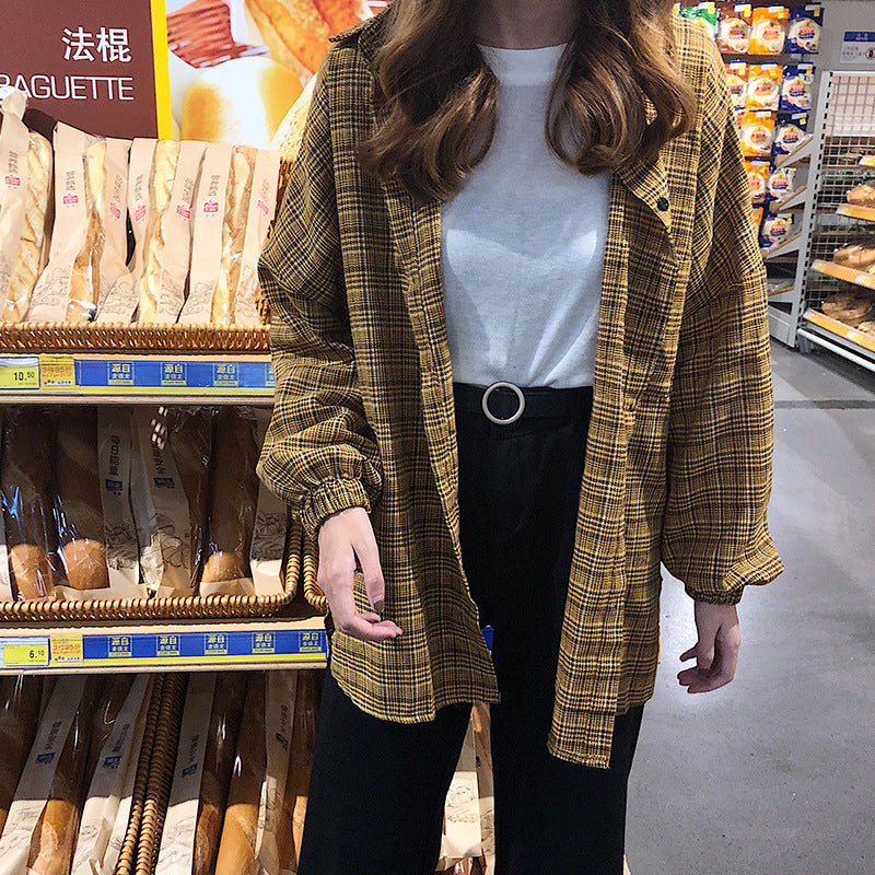 Chemise à Carreaux Style Décontracté