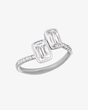 ASHOKA® Diamond Bezel Set Micropavé Bypass Ring