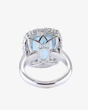 Aquamarine &amp; Diamond Halo Ring