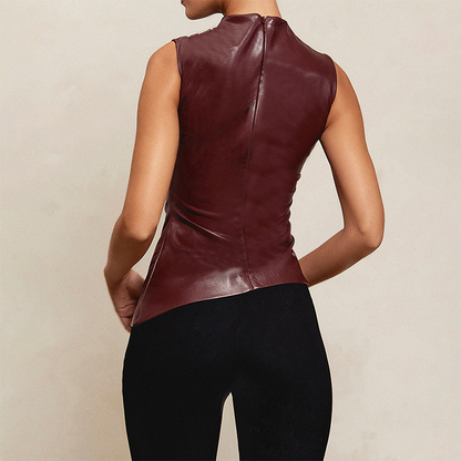 Haut en PU Vintage : Chic et Moderne