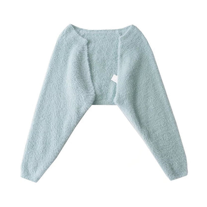 Blouse Pull à Manches Longues en Fausse Fourrure