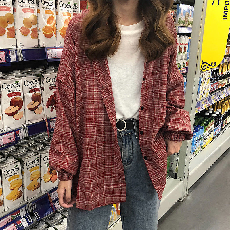 Chemise à Carreaux Style Décontracté