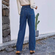Casual mom jeans for women | Dark blue 2