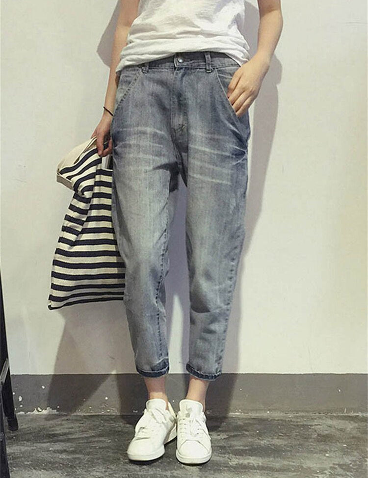 Grey Cropped Jeans for Women | Washed 0