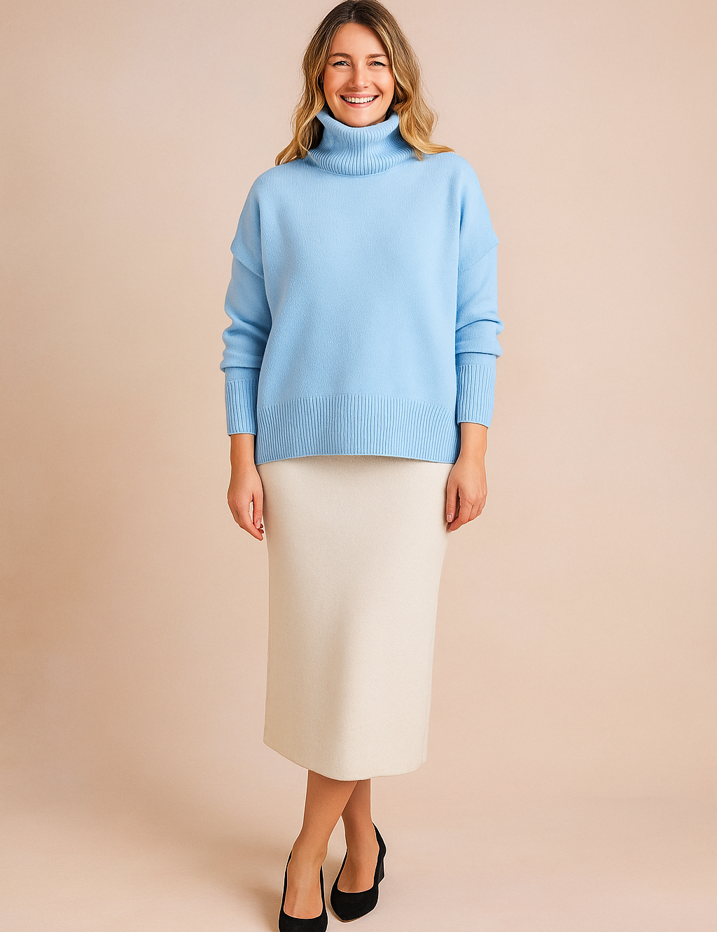 Lena | Short-sleeved sweater with a wide turtleneck 0