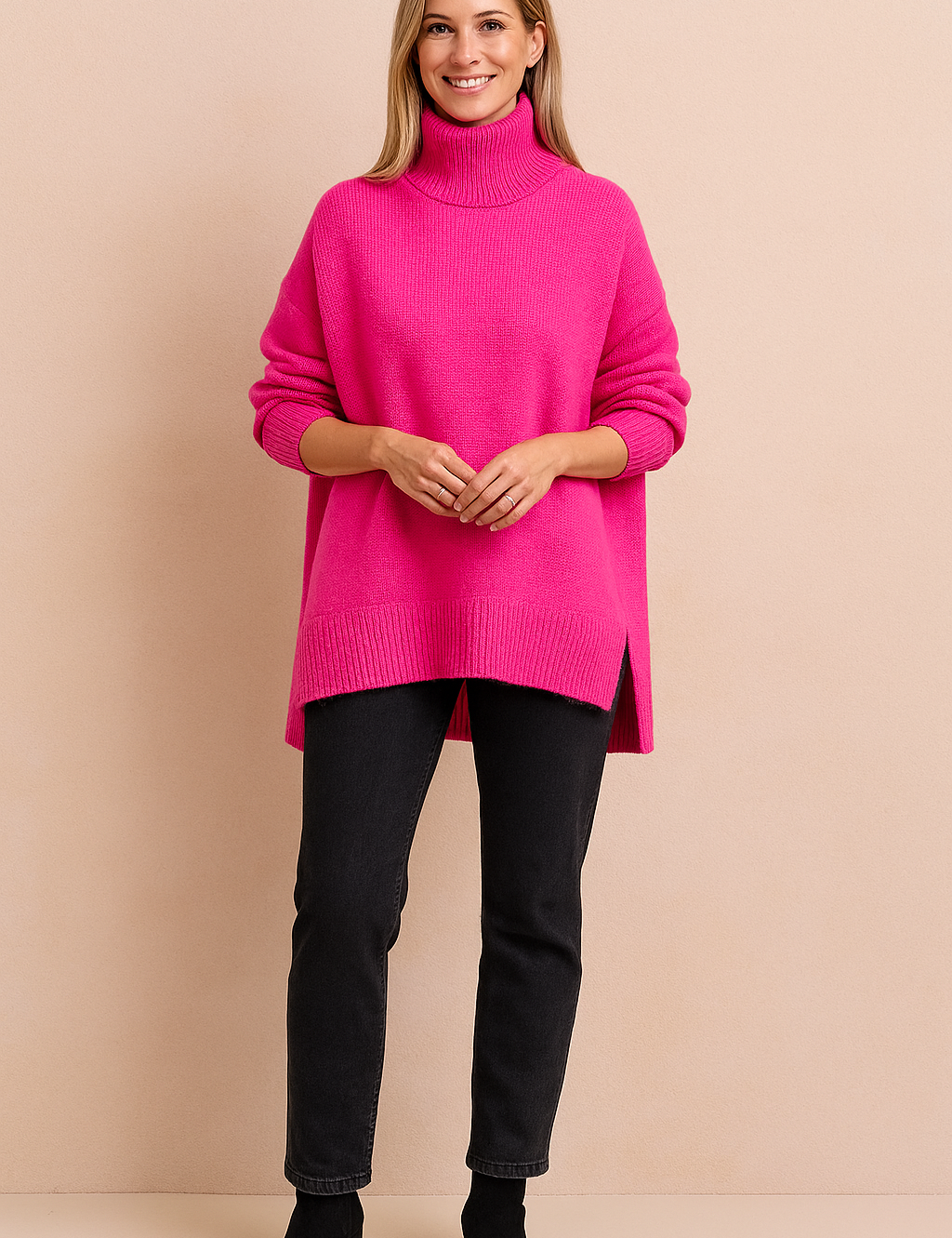 Lena | Short-sleeved sweater with a wide turtleneck 1