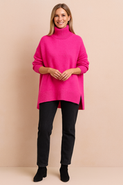 Lena | Short-sleeved sweater with a wide turtleneck 1