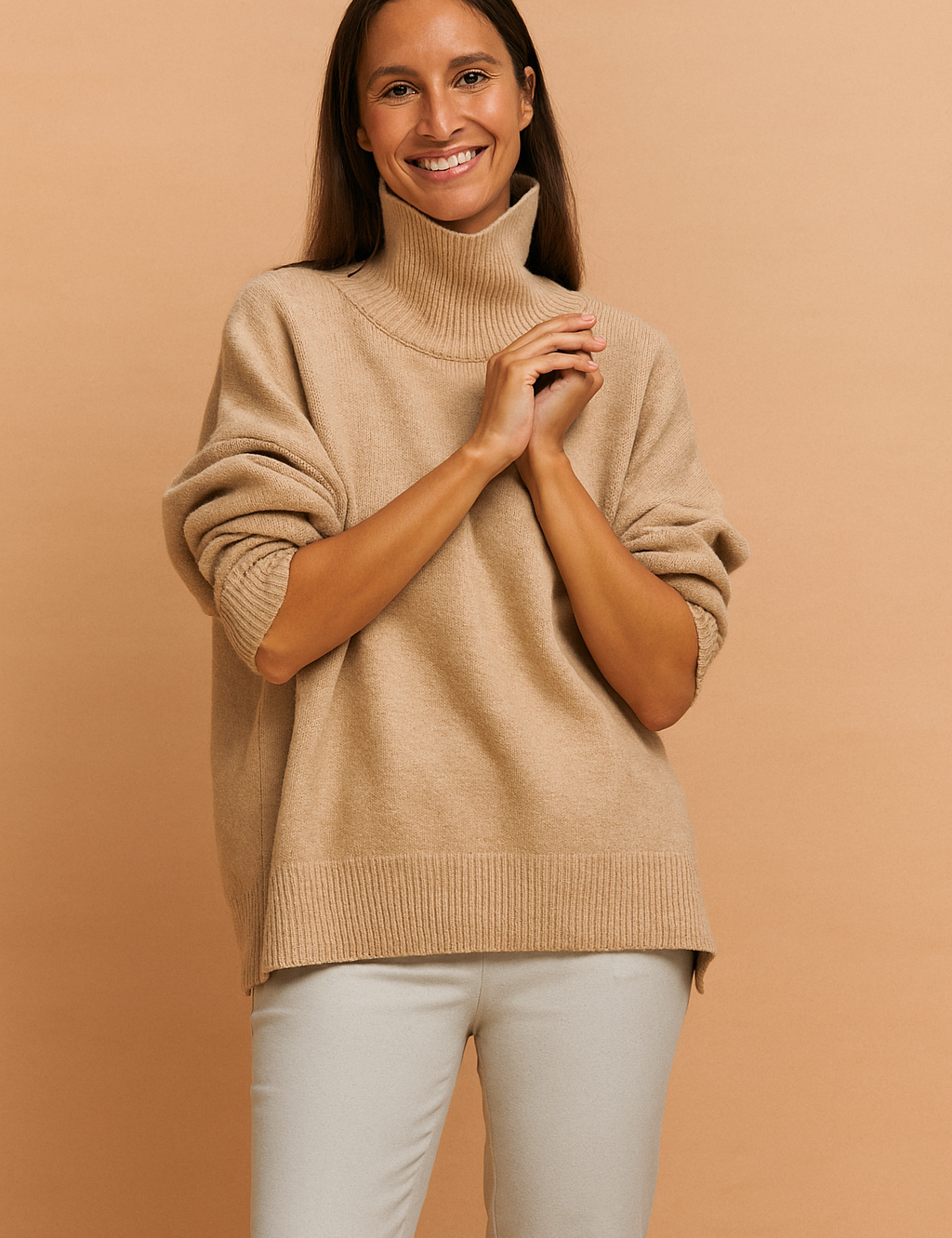 Lena | Short-sleeved sweater with a wide turtleneck 2