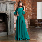 Stylish long-sleeved wedding guest dress for women | Maxi 1