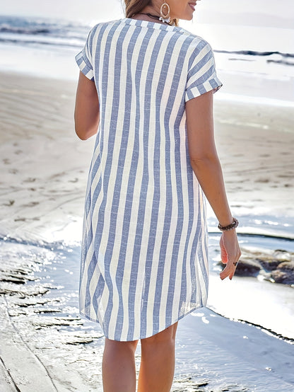 Robe Rayée Décontractée d’Été