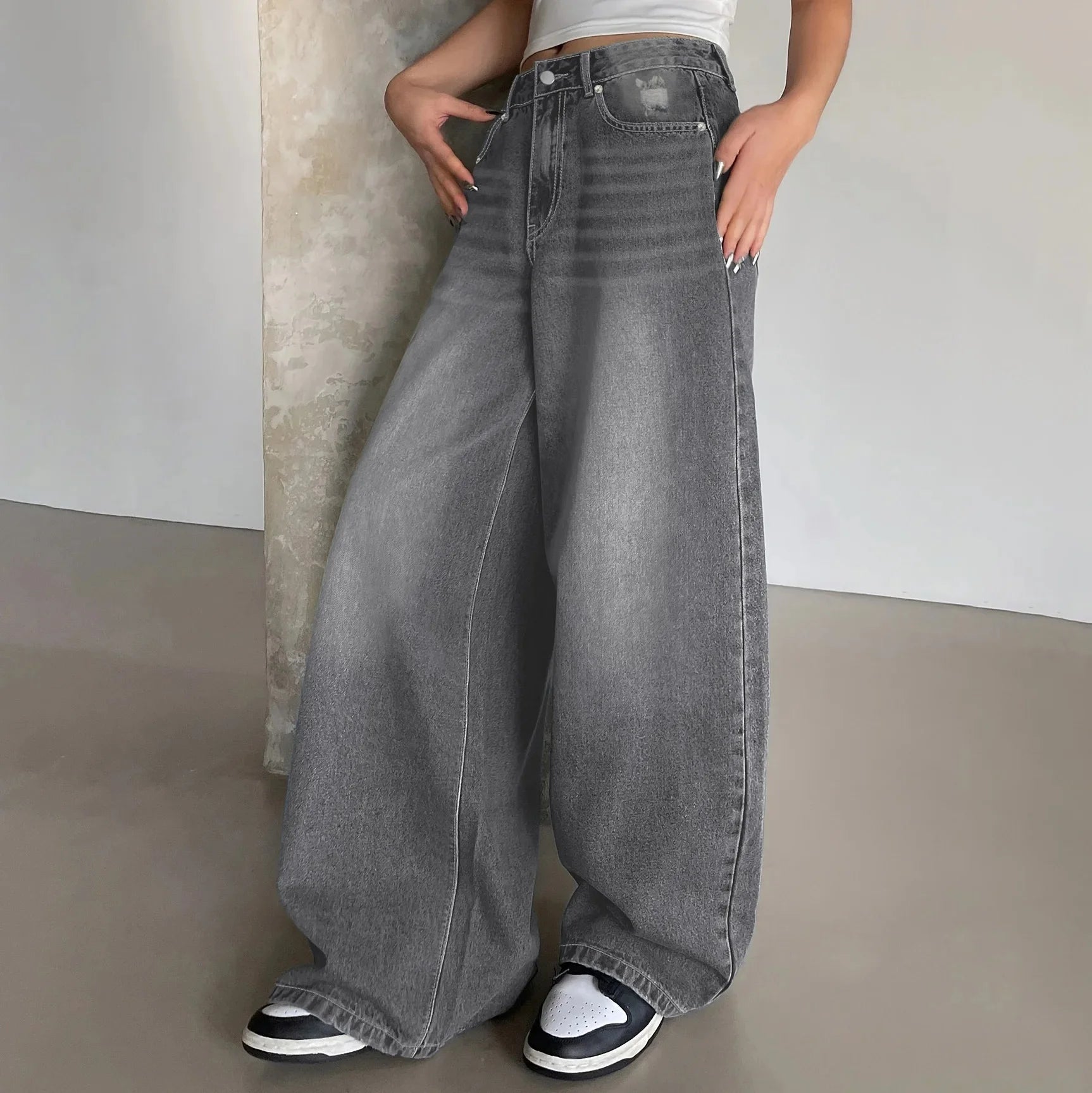 Wide Leg Baggy Jeans for Women | Casual 1