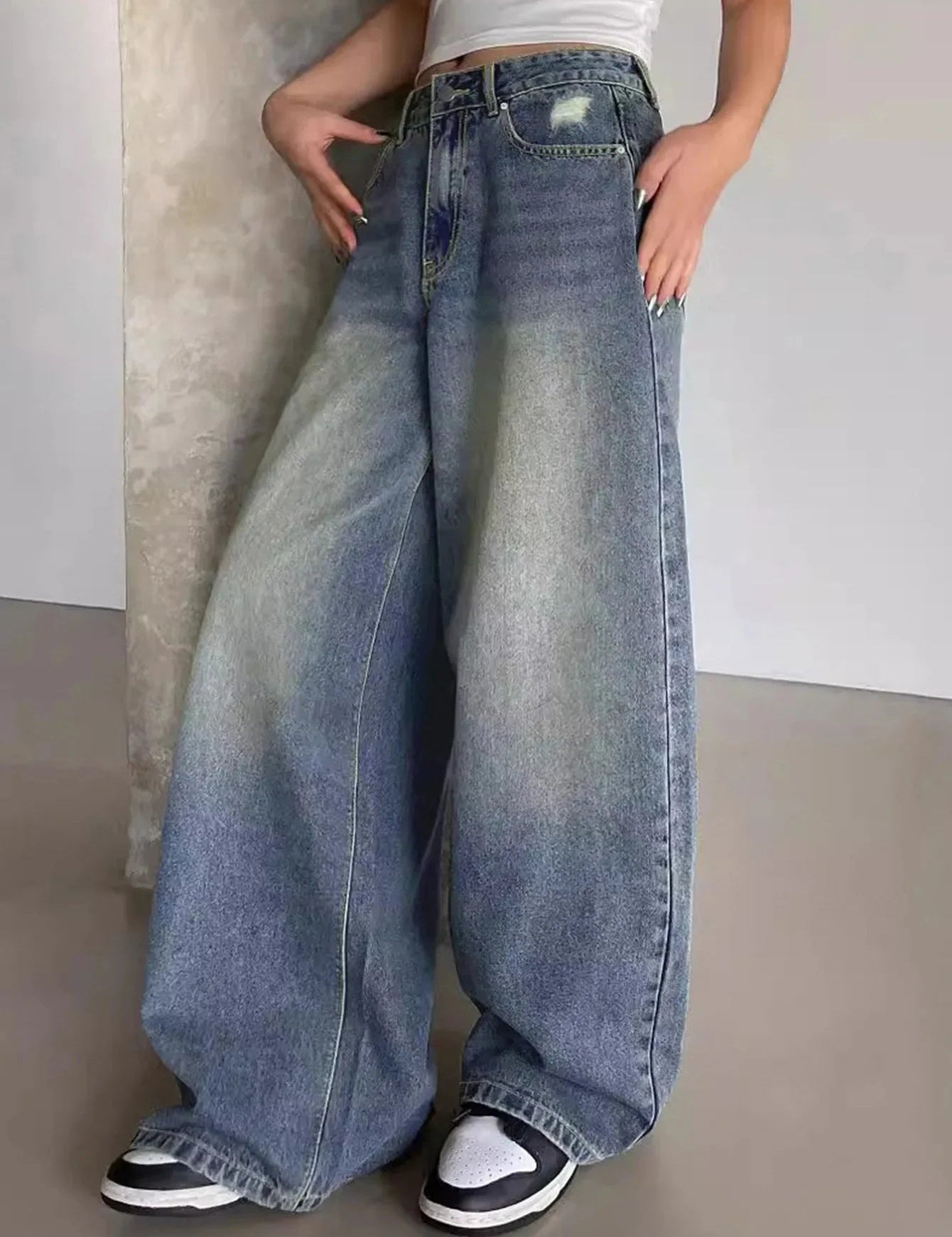 Wide Leg Baggy Jeans for Women | Casual 2