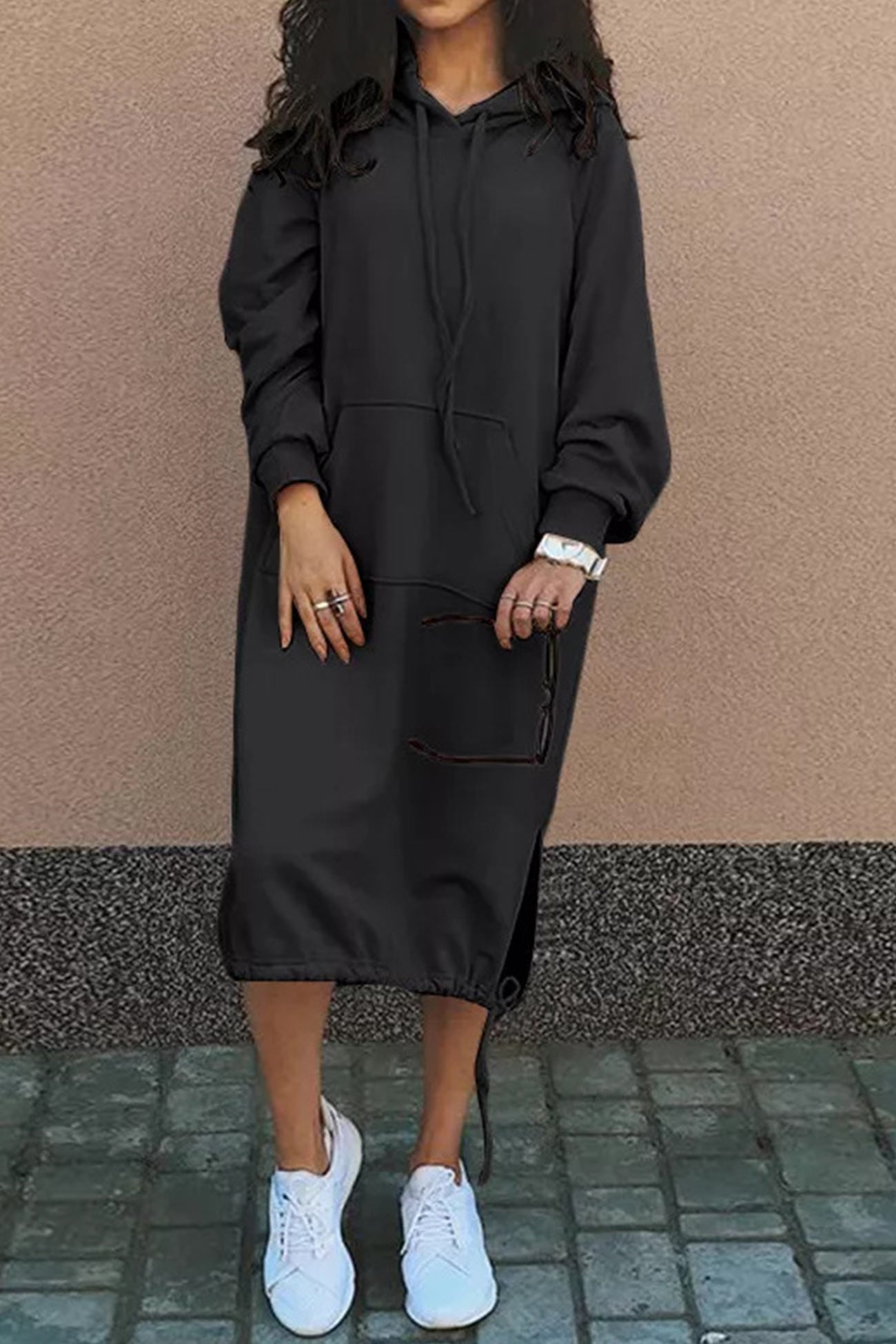 Women's Long Hoodie Dress | Long Sleeve 1