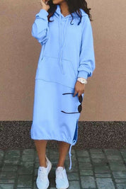 Women's Long Hoodie Dress | Long Sleeve 3