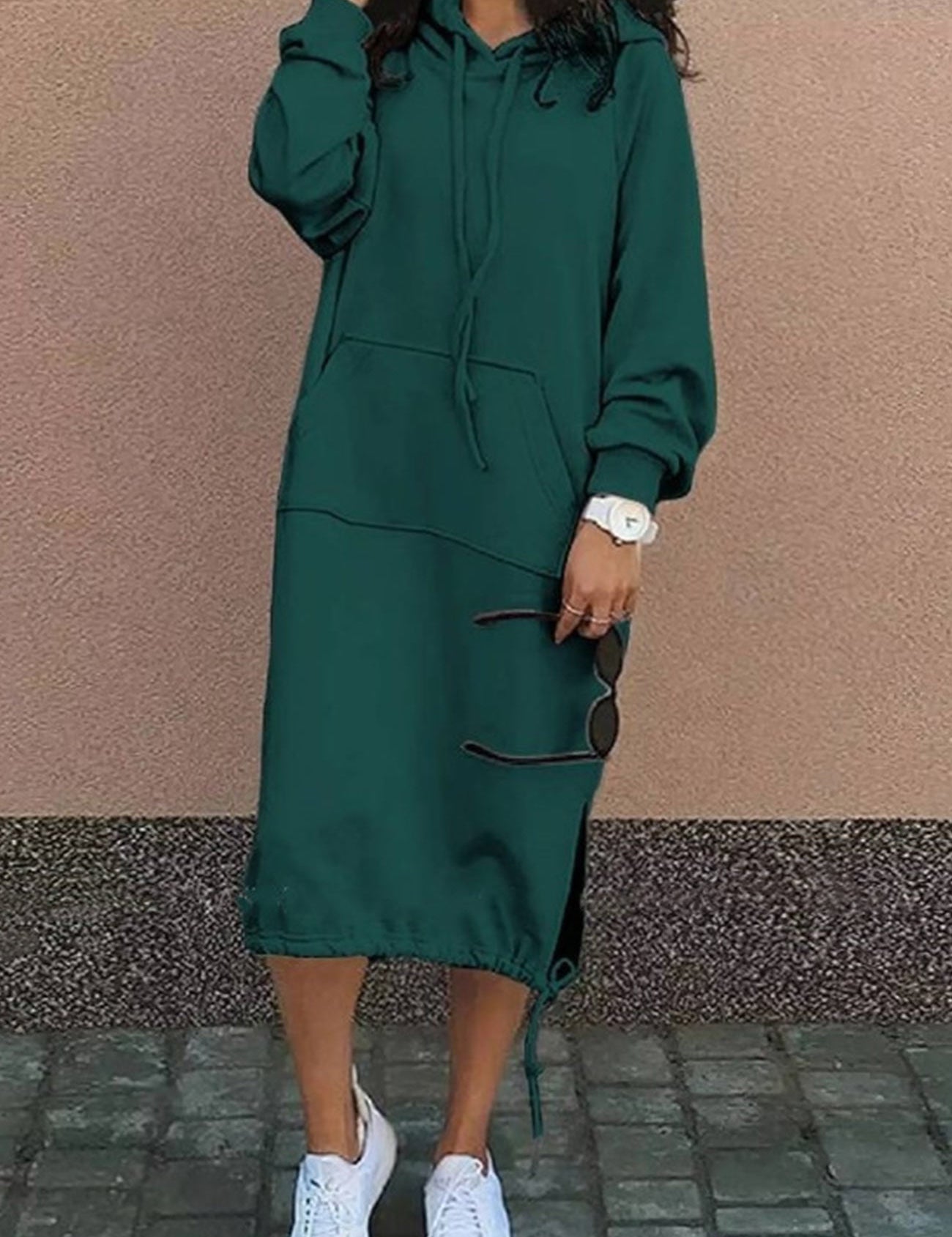 Women's Long Hoodie Dress | Long Sleeve 6