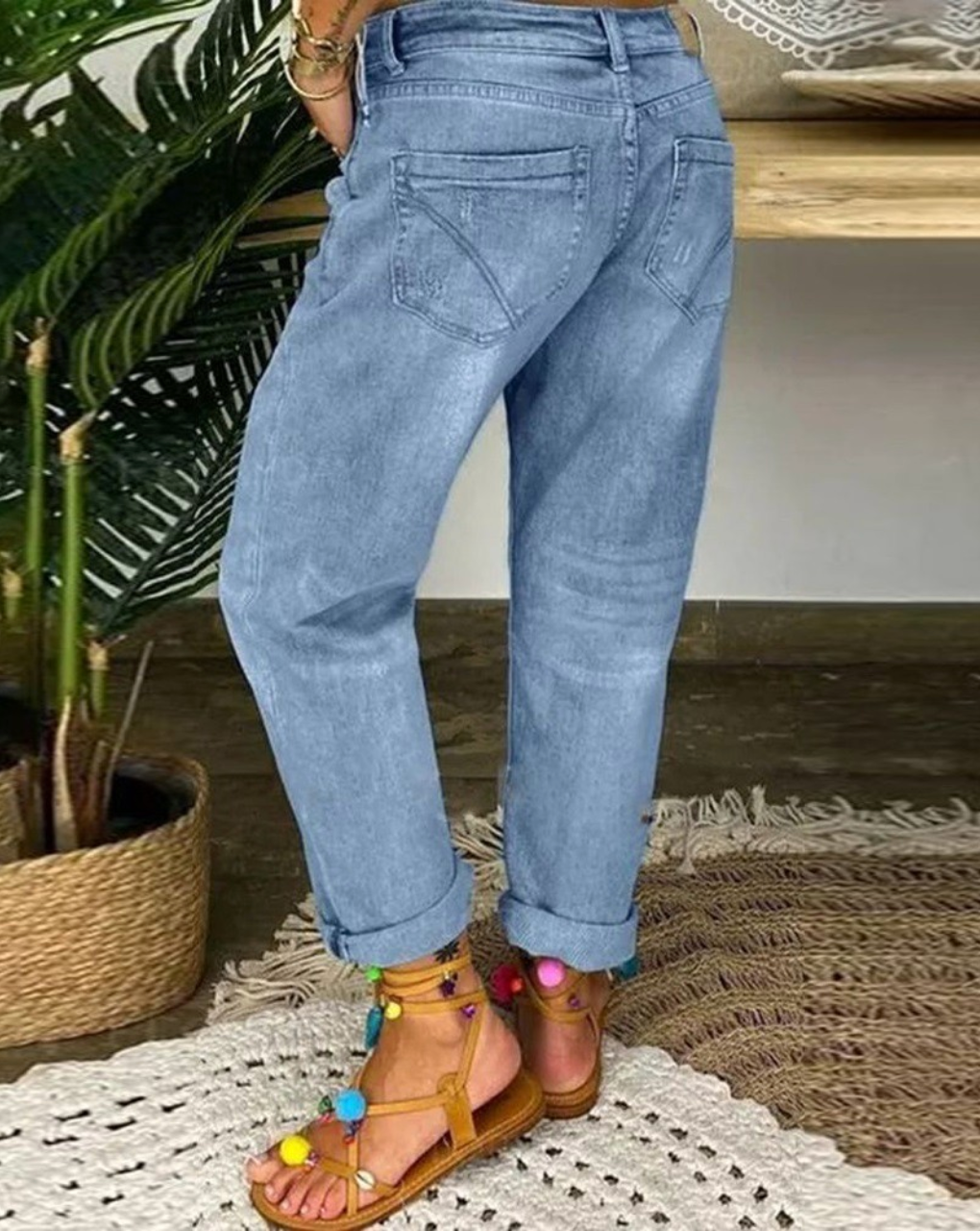 Women's Low-Waisted Casual Pants | Blue 2