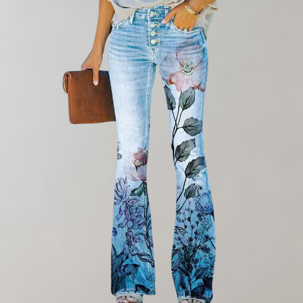 Women's Printed Wide-Leg High-Waisted Pants 4