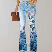 Women's Printed Wide-Leg High-Waisted Pants 4