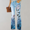 Women's Printed Wide-Leg High-Waisted Pants 4