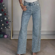 Women's Sparkling Style Mom Jeans | Casual 1