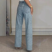 Women's Sparkling Style Mom Jeans | Casual 2