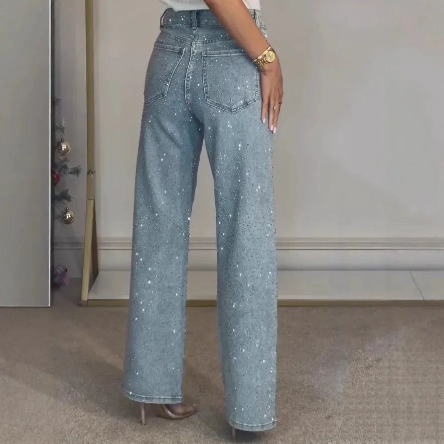 Women's Sparkling Style Mom Jeans | Casual 2