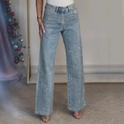 Women's Sparkling Style Mom Jeans | Casual 3