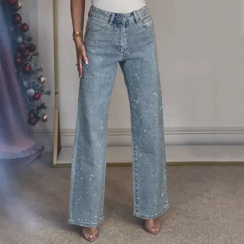 Women's Sparkling Style Mom Jeans | Casual 3