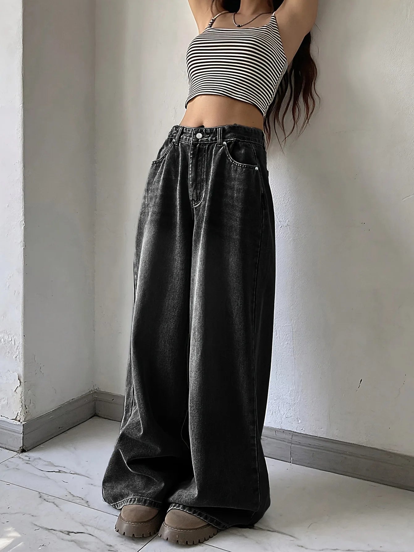 Women's fashionable baggy jeans | wide leg 3