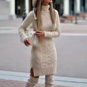 Women's long-sleeved knitted dress | Midi 2
