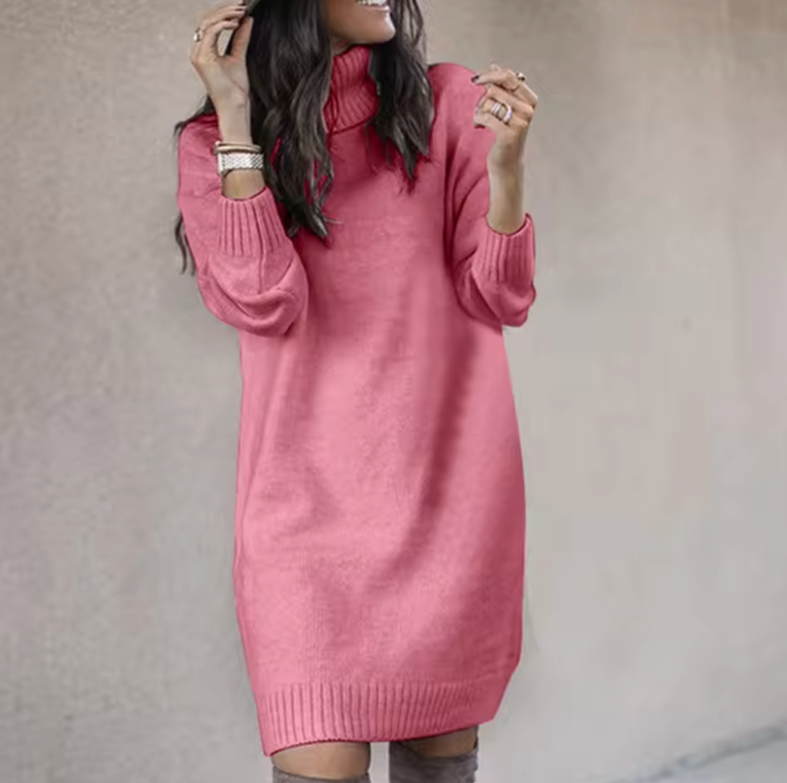 Women's turtleneck sweater dress | Long sleeve 0