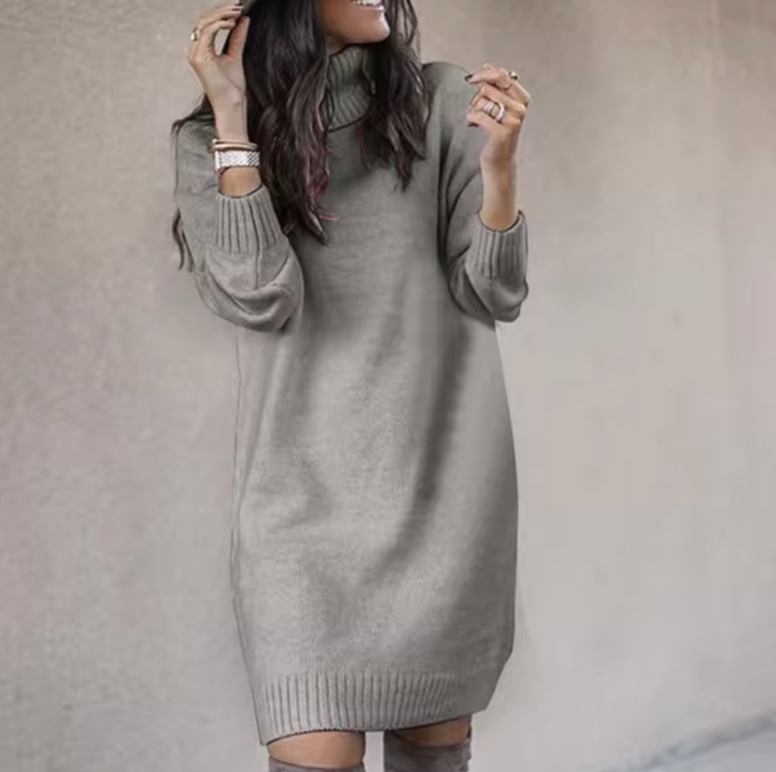 Women's turtleneck sweater dress | Long sleeve 4